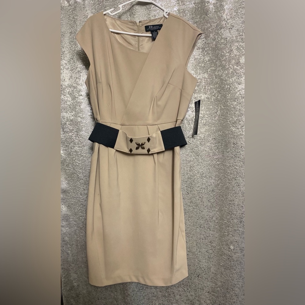 RB Collections Elegant Midi Belted Dress